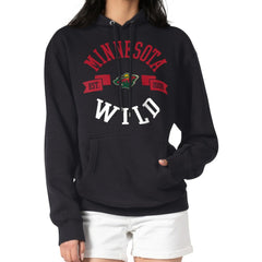 Minnesota Wild G-III 4Her by Carl Banks Women's City Graphic Fleece Pullover Hoodie - Black Hoodies