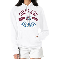 Colorado Avalanche G-III 4Her by Carl Banks Women's City Graphic Fleece Pullover Hoodie - White Hoodies