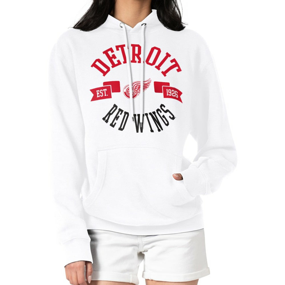 Detroit Red Wings G-III 4Her by Carl Banks Women's City Graphic Fleece Pullover Hoodie - White Hoodies