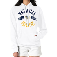 Nashville Predators G-III 4Her by Carl Banks Women's City Graphic Fleece Pullover Hoodie - White Hoodies