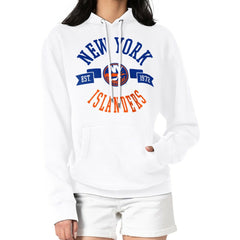 New York Islanders G-III 4Her by Carl Banks Women's City Graphic Fleece Pullover Hoodie - White Hoodies