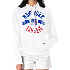New York Rangers G-III 4Her by Carl Banks Women's City Graphic Fleece Pullover Hoodie - White Hoodies