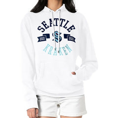 Seattle Kraken G-III 4Her by Carl Banks Women's City Graphic Fleece Pullover Hoodie - White Hoodies