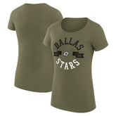 Dallas Stars G-III 4Her by Carl Banks Women's Super-Slim Fit Lightweight City Graphic Sport Crewneck T-Shirt - Green T-shirts