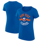 New York Islanders G-III 4Her by Carl Banks Women's Super-Slim Fit Lightweight City Graphic Sport Crewneck T-Shirt - Royal T-shirts