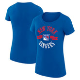 New York Rangers G-III 4Her by Carl Banks Women's Super-Slim Fit Lightweight City Graphic Sport Crewneck T-Shirt - Royal T-shirts