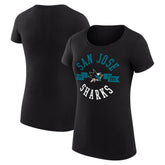 San Jose Sharks G-III 4Her by Carl Banks Women's Super-Slim Fit Lightweight City Graphic Sport Crewneck T-Shirt - Black T-shirts