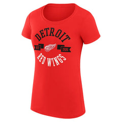 Detroit Red Wings G-III 4Her by Carl Banks Women's Super-Slim Fit Lightweight City Graphic Sport Crewneck T-Shirt - Red T-shirts