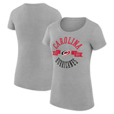 Carolina Hurricanes G-III 4Her by Carl Banks Women's Super-Slim Fit Lightweight City Graphic Sport Crewneck T-Shirt - Heather Gray T-shirts
