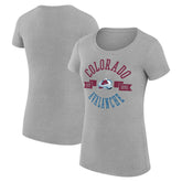 Colorado Avalanche G-III 4Her by Carl Banks Women's Super-Slim Fit Lightweight City Graphic Sport Crewneck T-Shirt - Heather Gray T-shirts