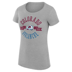 Colorado Avalanche G-III 4Her by Carl Banks Women's Super-Slim Fit Lightweight City Graphic Sport Crewneck T-Shirt - Heather Gray T-shirts