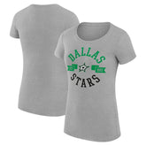 Dallas Stars G-III 4Her by Carl Banks Women's Super-Slim Fit Lightweight City Graphic Sport Crewneck T-Shirt - Heather Gray T-shirts