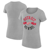 Detroit Red Wings G-III 4Her by Carl Banks Women's Super-Slim Fit Lightweight City Graphic Sport Crewneck T-Shirt - Heather Gray T-shirts