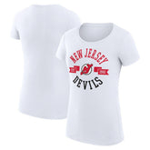 New Jersey Devils G-III 4Her by Carl Banks Women's Super-Slim Fit Lightweight City Graphic Sport Crewneck T-Shirt - White T-shirts