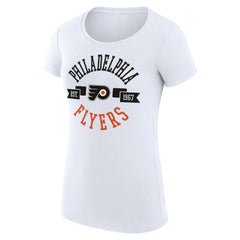 Philadelphia Flyers G-III 4Her by Carl Banks Women's Super-Slim Fit Lightweight City Graphic Sport Crewneck T-Shirt - White T-shirts