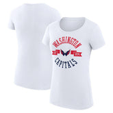 Washington Capitals G-III 4Her by Carl Banks Women's Super-Slim Fit Lightweight City Graphic Sport Crewneck T-Shirt - White T-shirts