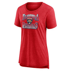 Florida Panthers Women's Crash the Net Tri-Blend T-Shirt - Red T-shirts