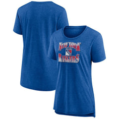 New York Rangers Women's Crash the Net Tri-Blend T-Shirt - Royal T-shirts