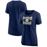 Pittsburgh Penguins Women's Crash the Net Tri-Blend T-Shirt - Navy T-shirts
