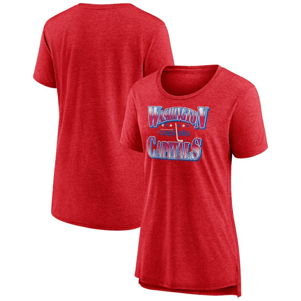 Washington Capitals Women's Crash the Net Tri-Blend T-Shirt - Red T-shirts