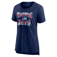 Winnipeg Jets Women's Crash the Net Tri-Blend T-Shirt - Navy T-shirts