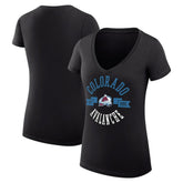 Colorado Avalanche G-III 4Her by Carl Banks Women's Super-Slim Fit Lightweight City Graphic V-Neck T-Shirt - Black T-shirts