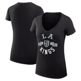 Los Angeles Kings G-III 4Her by Carl Banks Women's Super-Slim Fit Lightweight City Graphic V-Neck T-Shirt - Black T-shirts