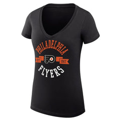 Philadelphia Flyers G-III 4Her by Carl Banks Women's Super-Slim Fit Lightweight City Graphic V-Neck T-Shirt - Black T-shirts
