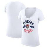 Florida Panthers G-III 4Her by Carl Banks Women's Super-Slim Fit Lightweight City Graphic V-Neck T-Shirt - White T-shirts
