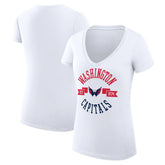 Washington Capitals G-III 4Her by Carl Banks Women's Super-Slim Fit Lightweight City Graphic V-Neck T-Shirt - White T-shirts