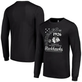Chicago Blackhawks Starter Arch City Theme Graphic Long Sleeve T-Shirt - Black T-shirts