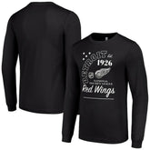 Detroit Red Wings Starter Arch City Theme Graphic Long Sleeve T-Shirt - Black T-shirts