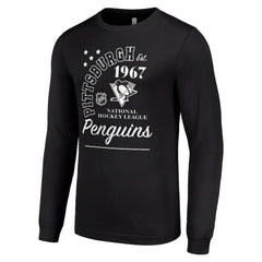 Pittsburgh Penguins Starter Arch City Theme Graphic Long Sleeve T-Shirt - Black T-shirts