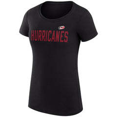 Carolina Hurricanes G-III 4Her by Carl Banks Women's Super-Slim Fit Lightweight Dot Print Team T-Shirt - Black T-shirts