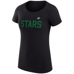 Dallas Stars G-III 4Her by Carl Banks Women's Super-Slim Fit Lightweight Dot Print Team T-Shirt - Black T-shirts