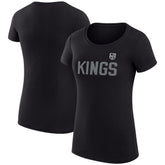 Los Angeles Kings G-III 4Her by Carl Banks Women's Super-Slim Fit Lightweight Dot Print Team T-Shirt - Black T-shirts