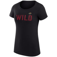 Minnesota Wild G-III 4Her by Carl Banks Women's Super-Slim Fit Lightweight Dot Print Team T-Shirt - Black T-shirts