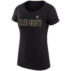 Vegas Golden Knights G-III 4Her by Carl Banks Women's Super-Slim Fit Lightweight Dot Print Team T-Shirt - Black T-shirts