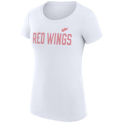 Detroit Red Wings G-III 4Her by Carl Banks Women's Super-Slim Fit Lightweight Dot Print Team T-Shirt - White T-shirts