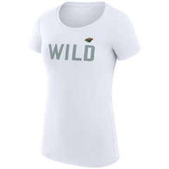 Minnesota Wild G-III 4Her by Carl Banks Women's Super-Slim Fit Lightweight Dot Print Team T-Shirt - White T-shirts