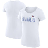 New York Islanders G-III 4Her by Carl Banks Women's Super-Slim Fit Lightweight Dot Print Team T-Shirt - White T-shirts