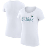San Jose Sharks G-III 4Her by Carl Banks Women's Super-Slim Fit Lightweight Dot Print Team T-Shirt - White T-shirts