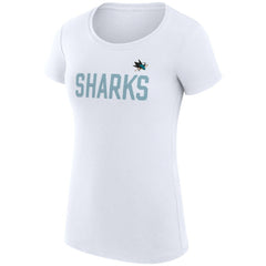 San Jose Sharks G-III 4Her by Carl Banks Women's Super-Slim Fit Lightweight Dot Print Team T-Shirt - White T-shirts