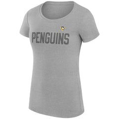 Pittsburgh Penguins G-III 4Her by Carl Banks Women's Super-Slim Fit Lightweight Dot Print Team T-Shirt - Heather Gray T-shirts