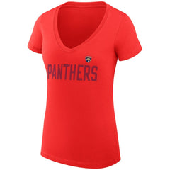 Florida Panthers G-III 4Her by Carl Banks Women's Super-Slim Fit Lightweight Dot Print Team V-Neck T-Shirt - Red T-shirts