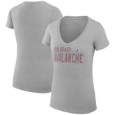 Colorado Avalanche G-III 4Her by Carl Banks Women's Super-Slim Fit Lightweight Dot Print Team V-Neck T-Shirt - Heather Gray T-shirts
