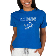 Detroit Lions Concepts Sport Women's Tri-Blend Mainstream Terry Short Sleeve Sweatshirt Top - Blue sale