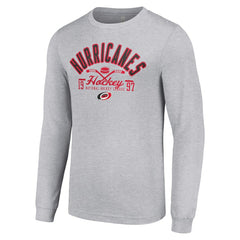 Carolina Hurricanes Starter Puck Long Sleeve T-Shirt - Heather Gray T-shirts