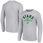 Dallas Stars Starter Puck Long Sleeve T-Shirt - Heather Gray T-shirts