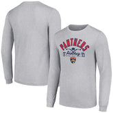 Florida Panthers Starter Puck Long Sleeve T-Shirt - Heather Gray T-shirts
